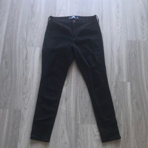 Black ripped Hollister high rise jean leggings